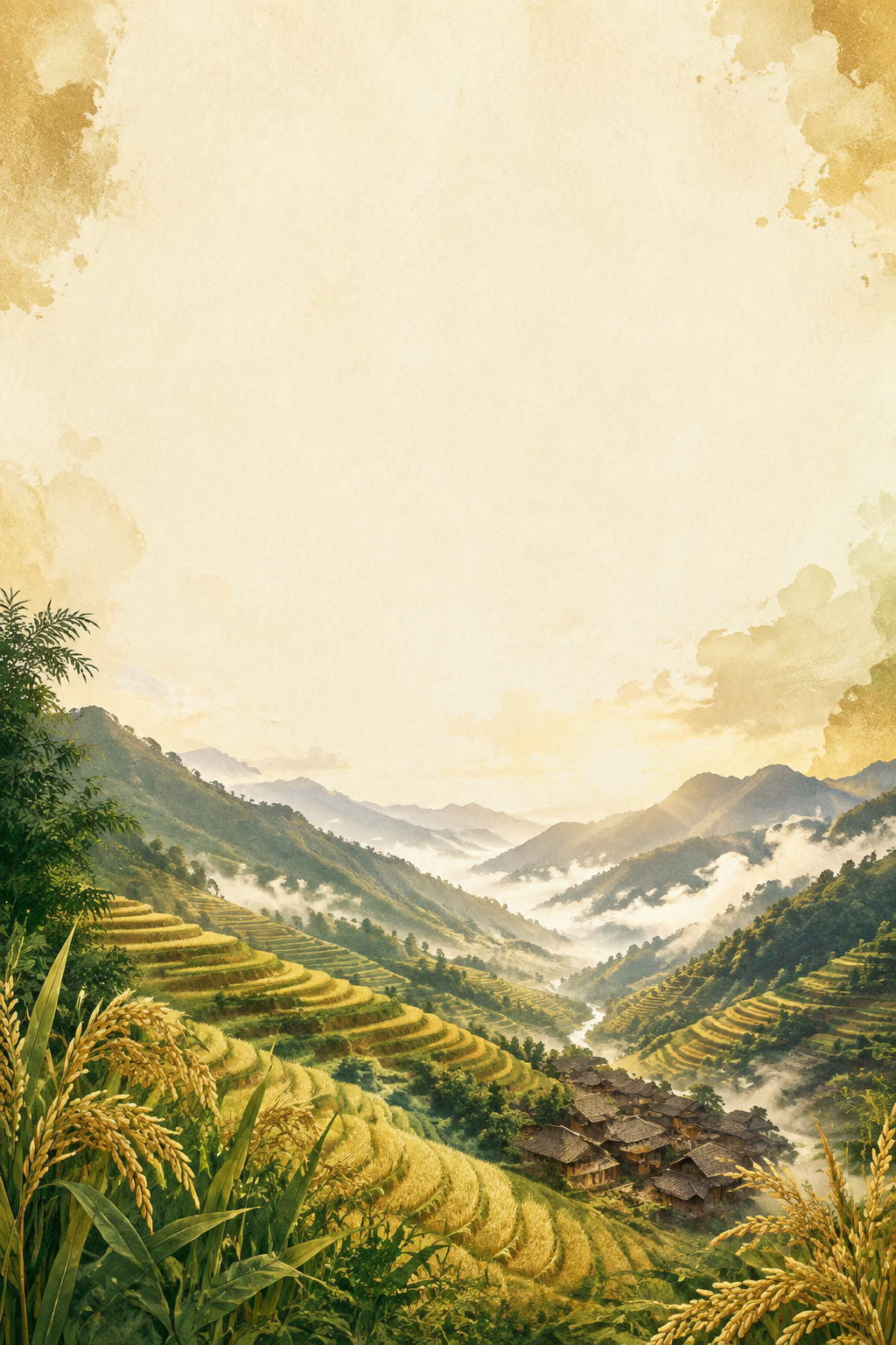 Minh họa ruộng bậc thang Mường Hoa